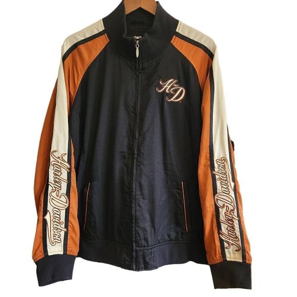 Harley Davidson Jacket Womens 3X Plus Bomber Nylon Biker Motorcycle Riding Embro - Picture 1 of 6